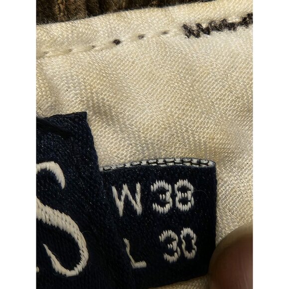 Ralph Lauren Chaps Pants Mens 38x30 Black Corduroy Thick Cargo 90s - Picture 11 of 11